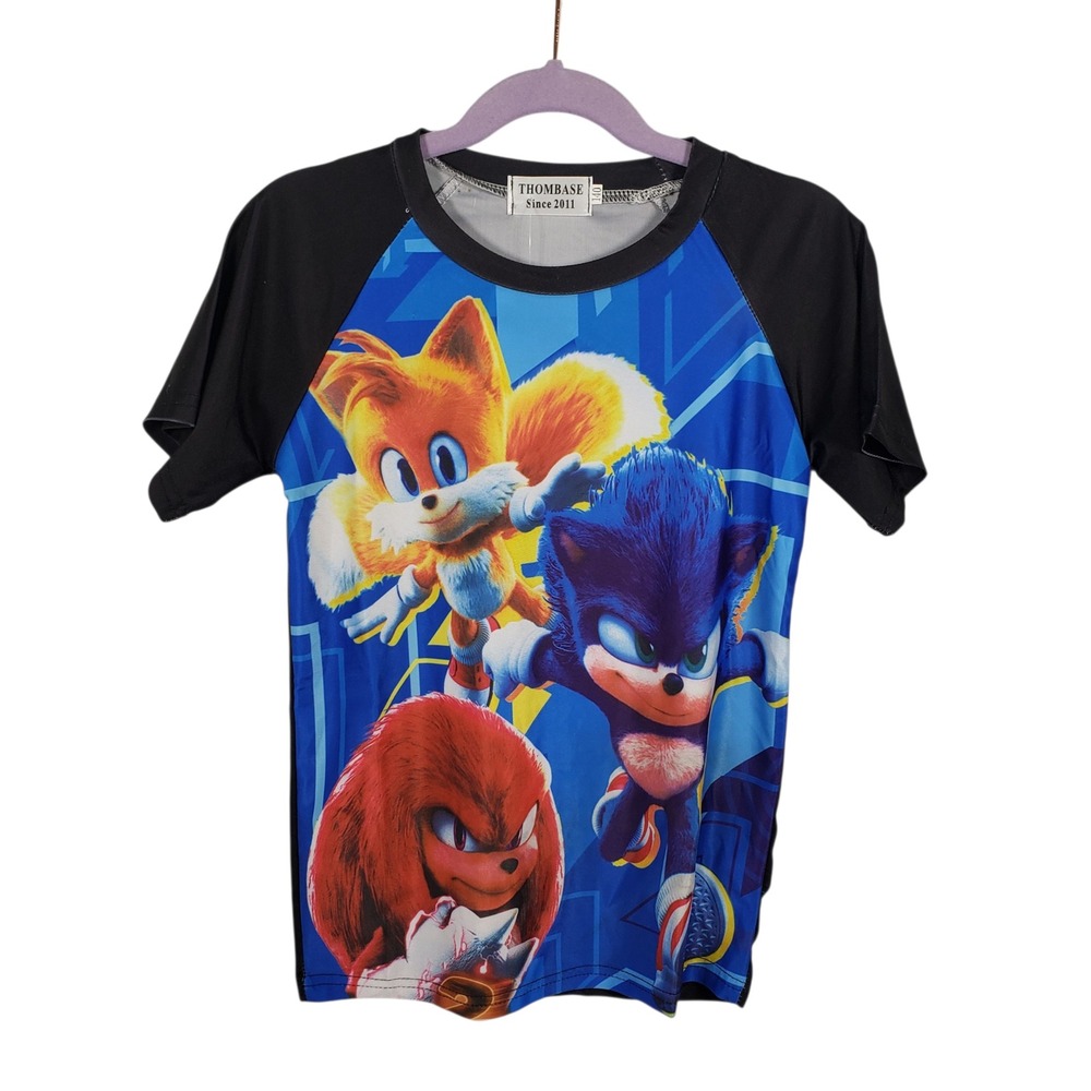 Sonic The Hedgehog T Shirt Kids Thombase Tails Knuckles Short Sleeve 8-10